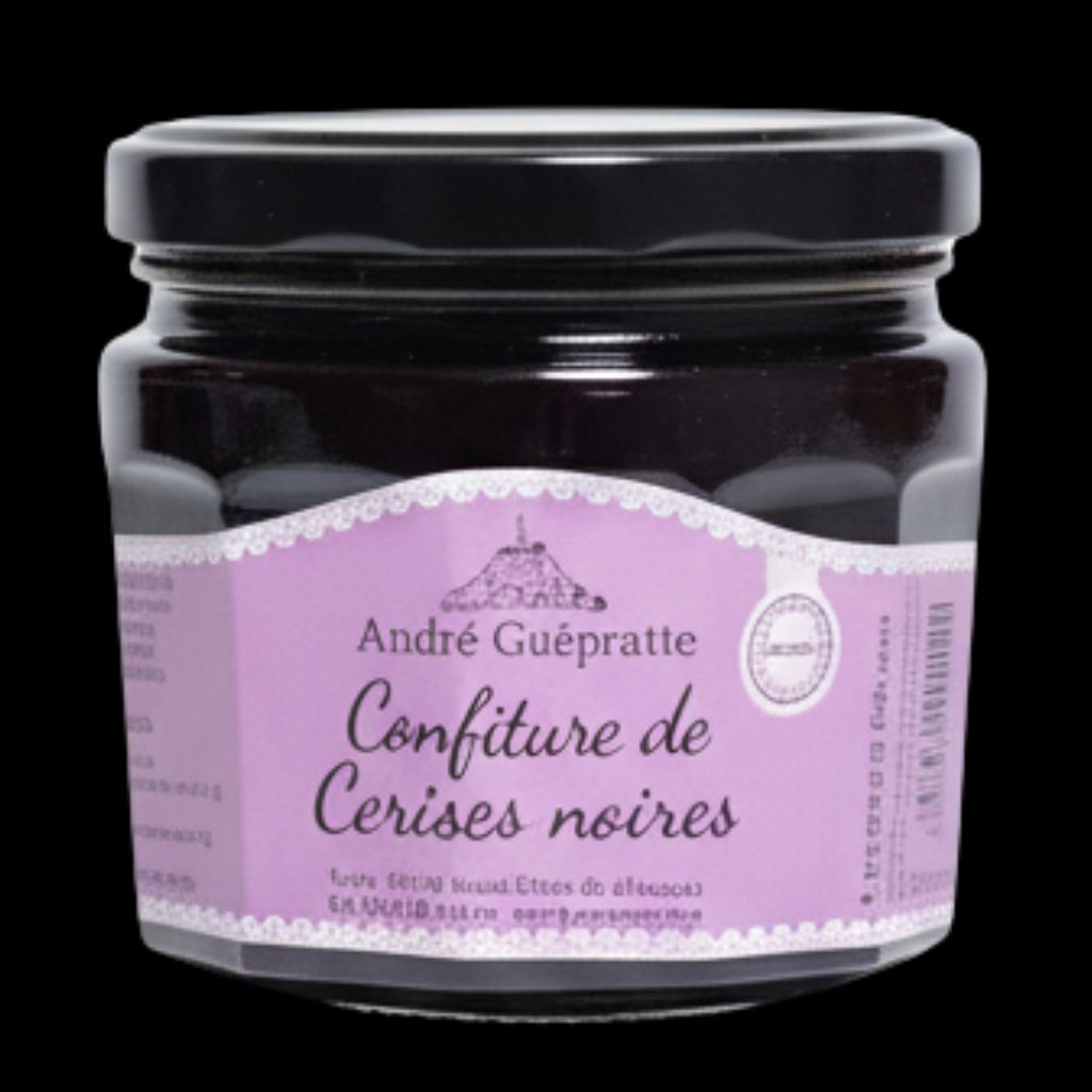 Confiture Artisanale de Cerises Noires Extra, Normandie 370 g
