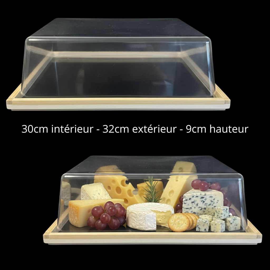 Plateau carré en bois alimentaire pour présentation