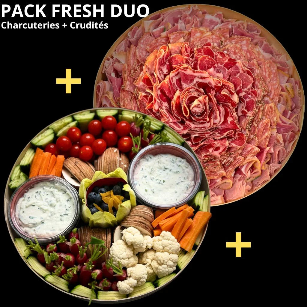 Pack Apéro Duo Crudités et Charcuteries pour 2 à 12 pers