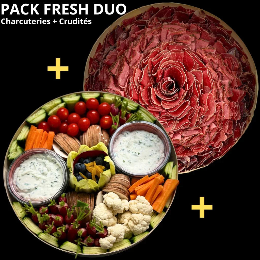 Pack Apéro Duo Crudités et Charcuteries pour 2 à 12 pers