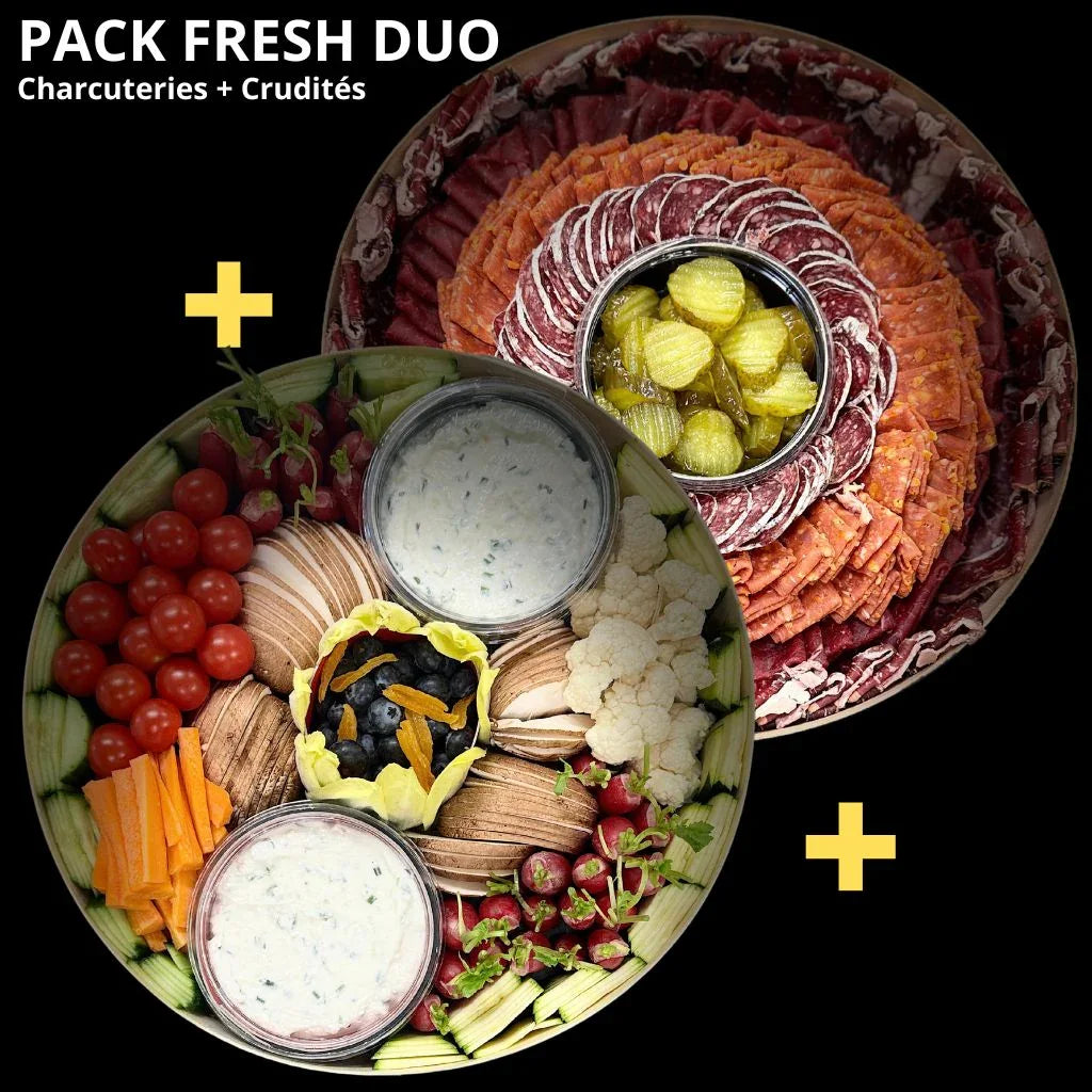Pack Apéro Duo Crudités et Charcuteries pour 2 à 12 pers
