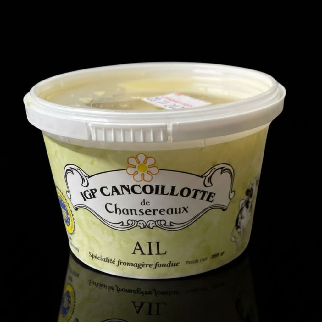 Cancoillotte IGP Artisanale à l'Ail  en pôt de 250g