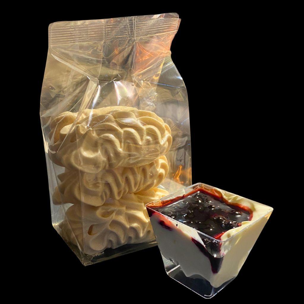 Mini Pack meringues, crème double et coulis - Fromagerie du Château