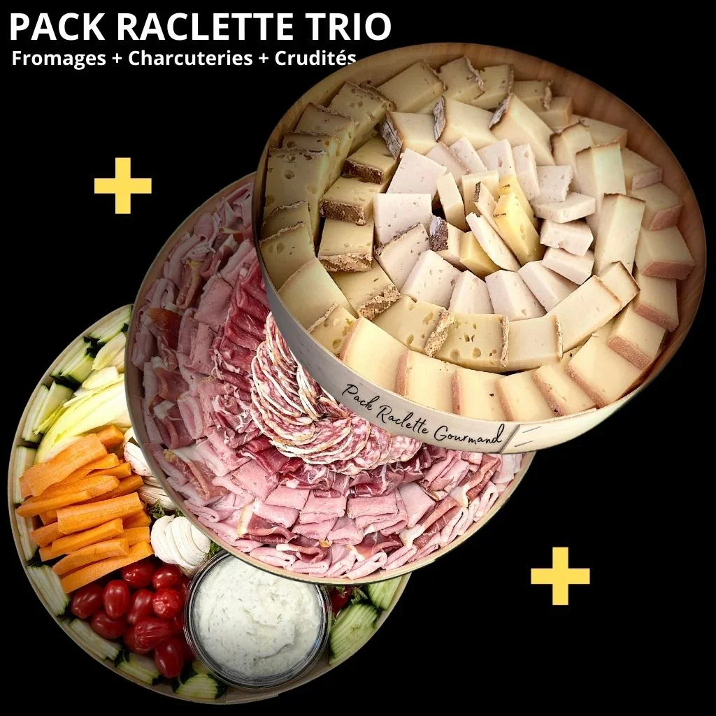 Pack TRIO Raclettes Charcuteries et Crudités à composer pour 2 à 10 pers
